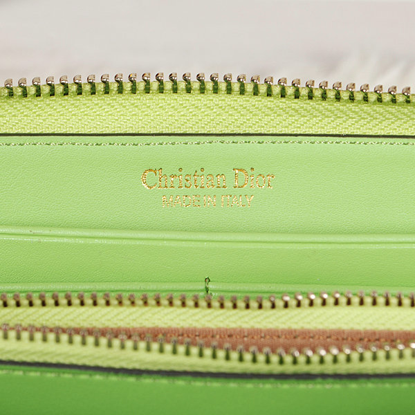 dior zippy wallet calfskin 118 green&rosered - Click Image to Close